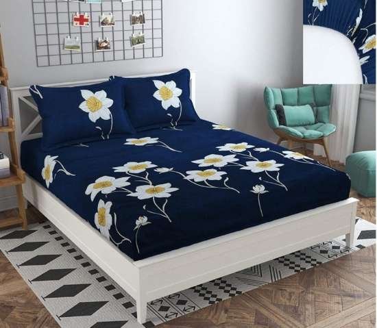 ELASTIC FITTED KING SIZE DOUBLE BEDSHEET ( with Free Pillow Cover ...