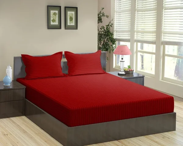 Striped Elastic Fitted Double Bedsheets