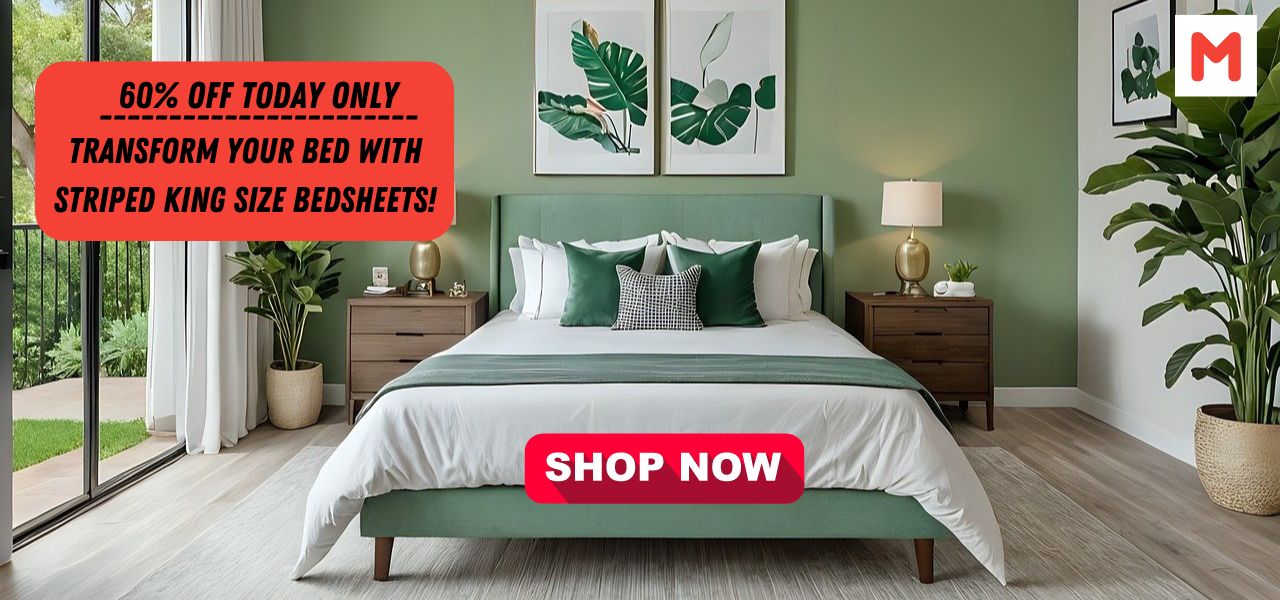 60% Off Today Only Transform Your Bed with Striped King Size Bedsheets!